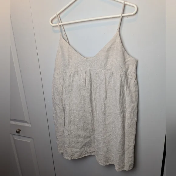 WILFRED ARITZIA Lover Linen Babydoll Mini Dress 100% Linen Size Large - Picture 7 of 16